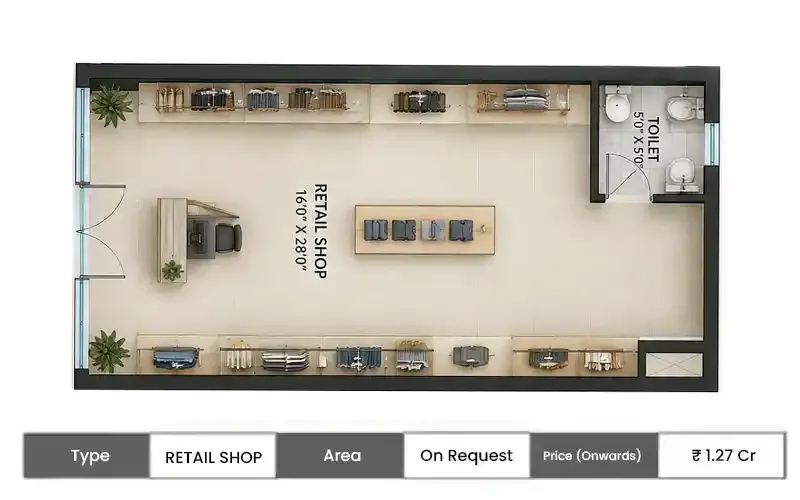 Vedshree Felix Imperial Retail Shop floor plan,  sq ft area